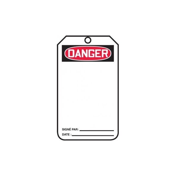 Accuform French Safety Tags, DANGER BLANK, 5.75in x 3.25in, PF-Cardstock, 25PK FRMDT185CTP - main